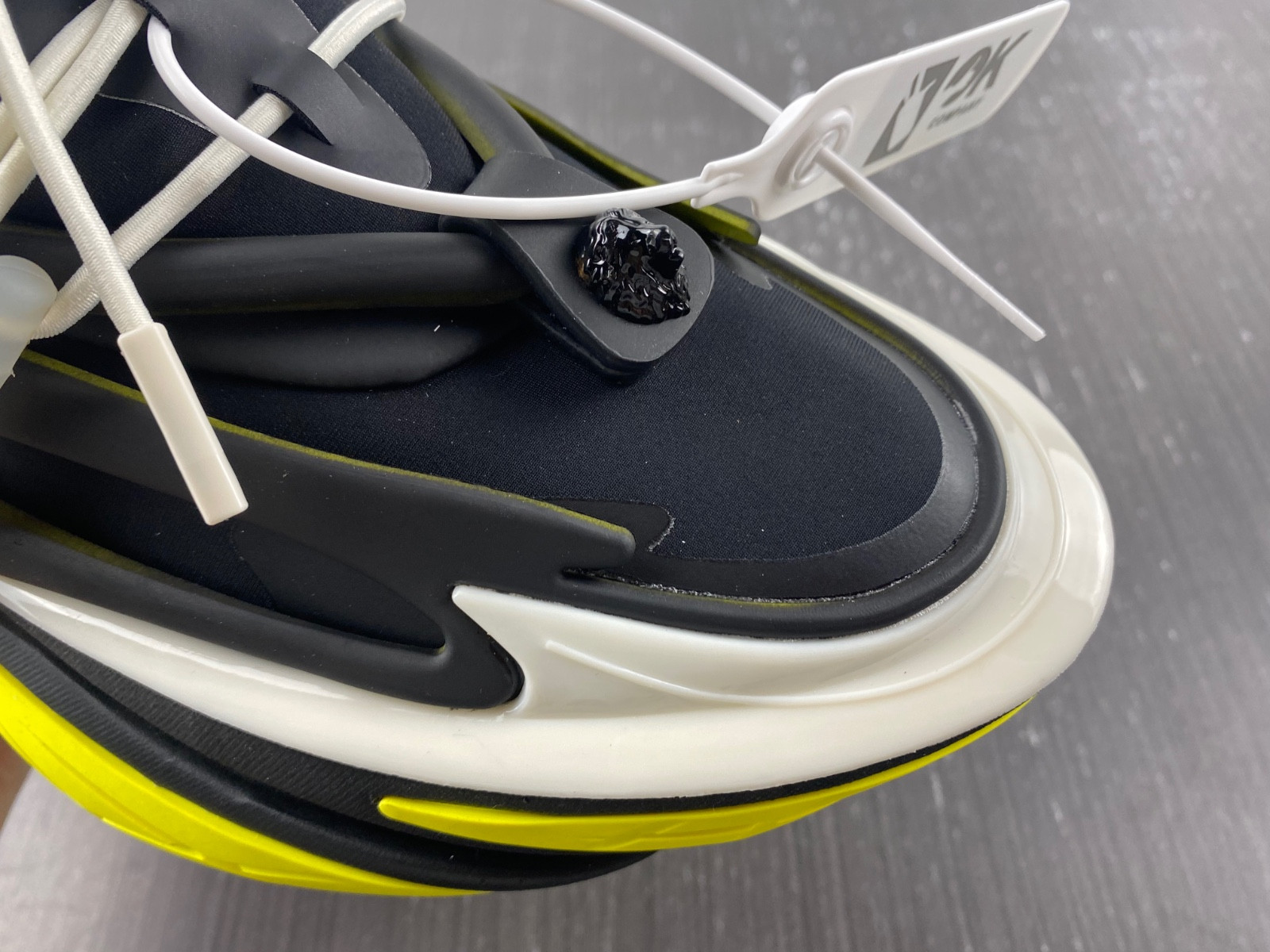 BALMAIN NEOPRENE AND LEATHER UNICORN LOW-TOP SNEAKERS